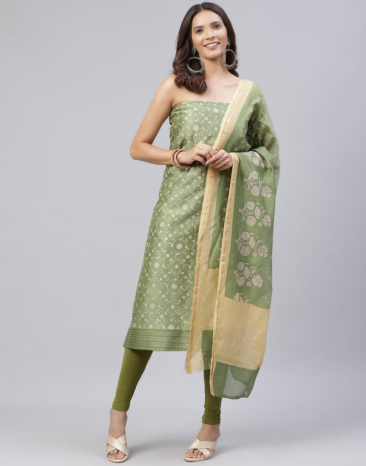 Fine Chanderi Printed Suit Piece