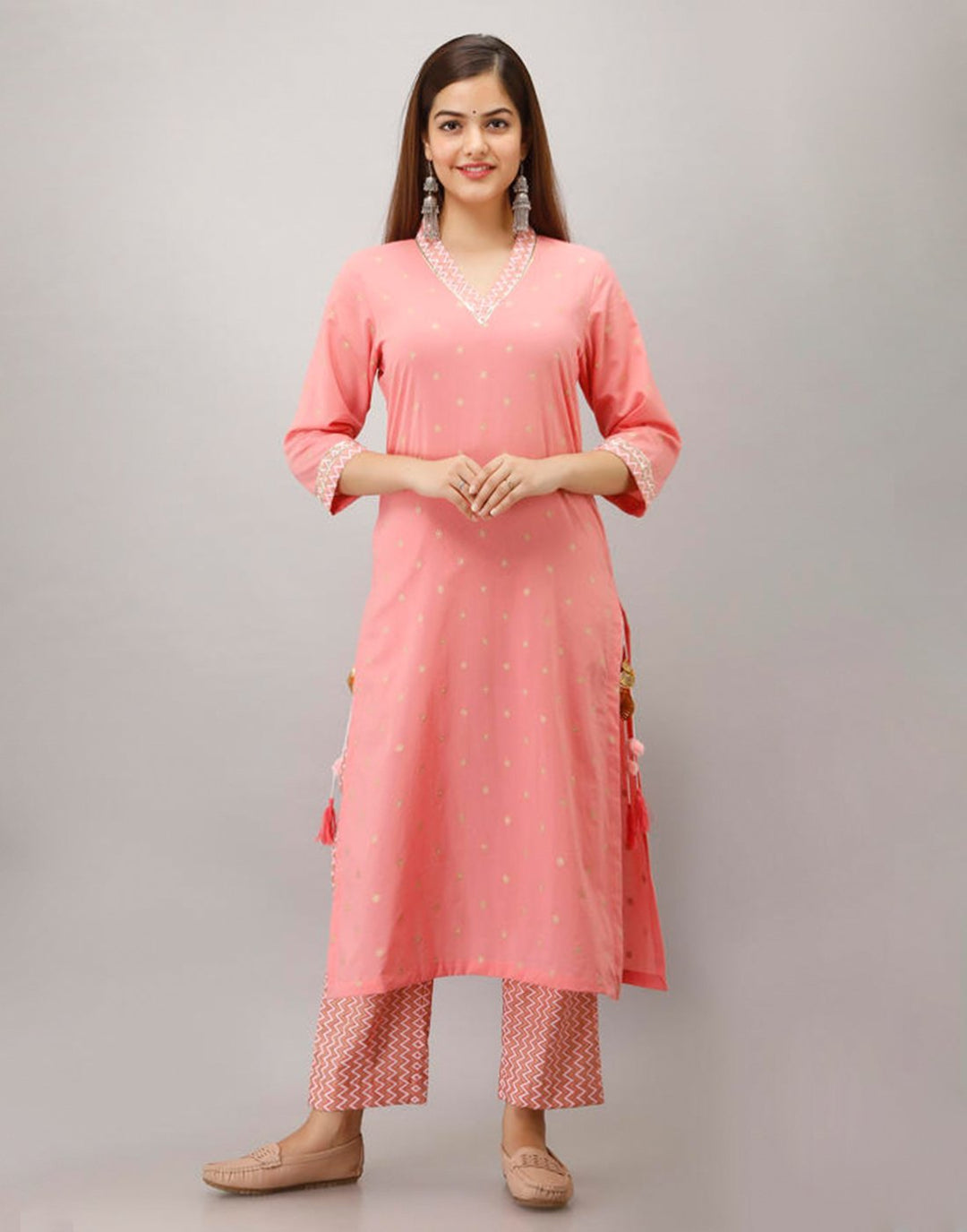 Printed Cotton Kurti With Pant