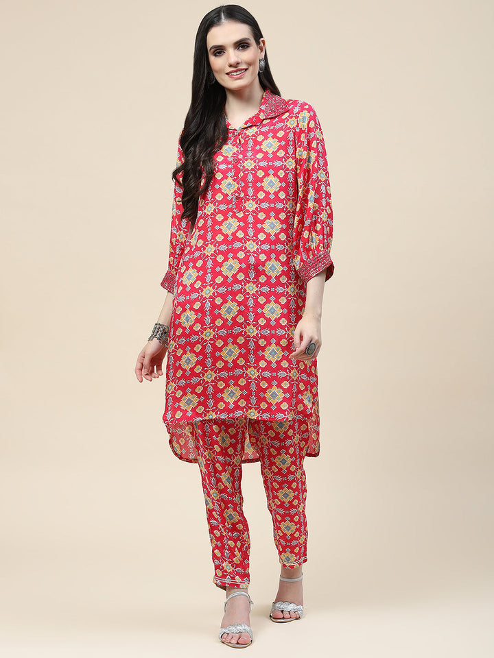 Printed Cotton Kurti With Pants