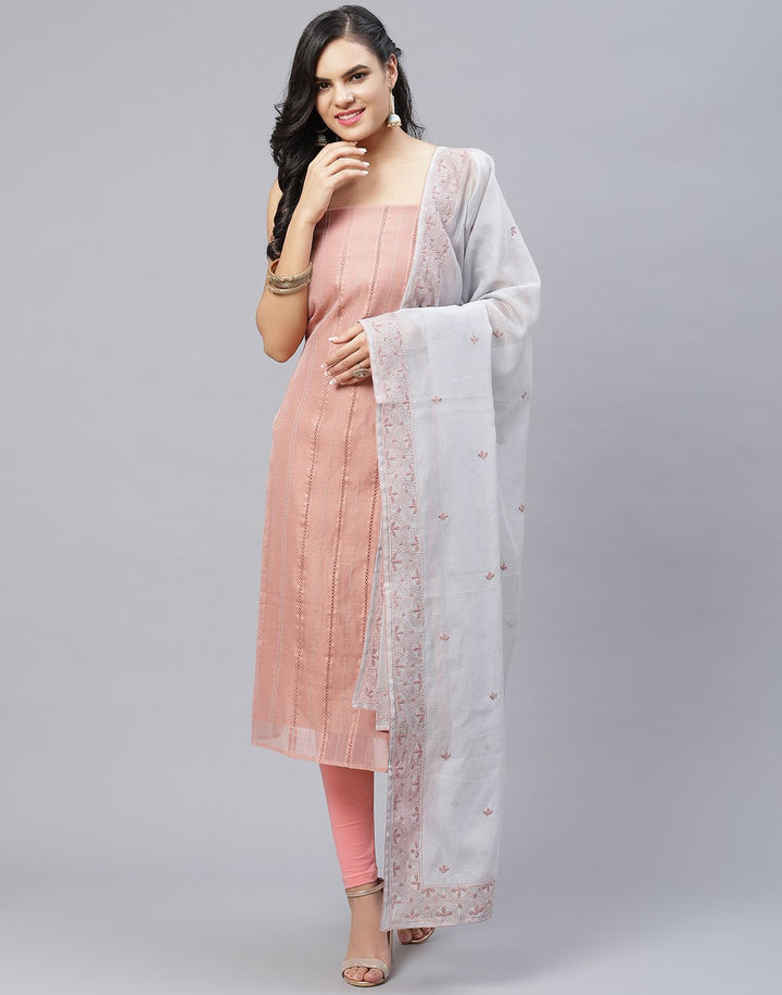 Chanderi Embroidered Suit Piece