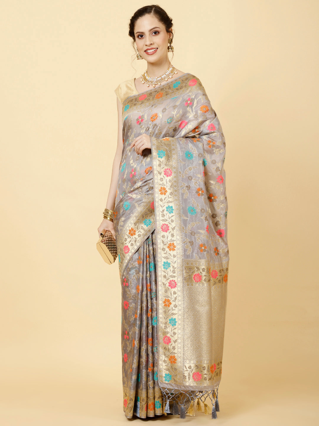 Zari Jaal Woven Organza Saree