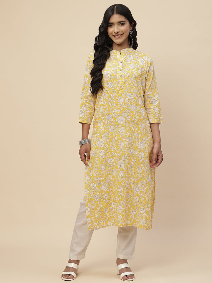 Floral Printed Cotton Kurta