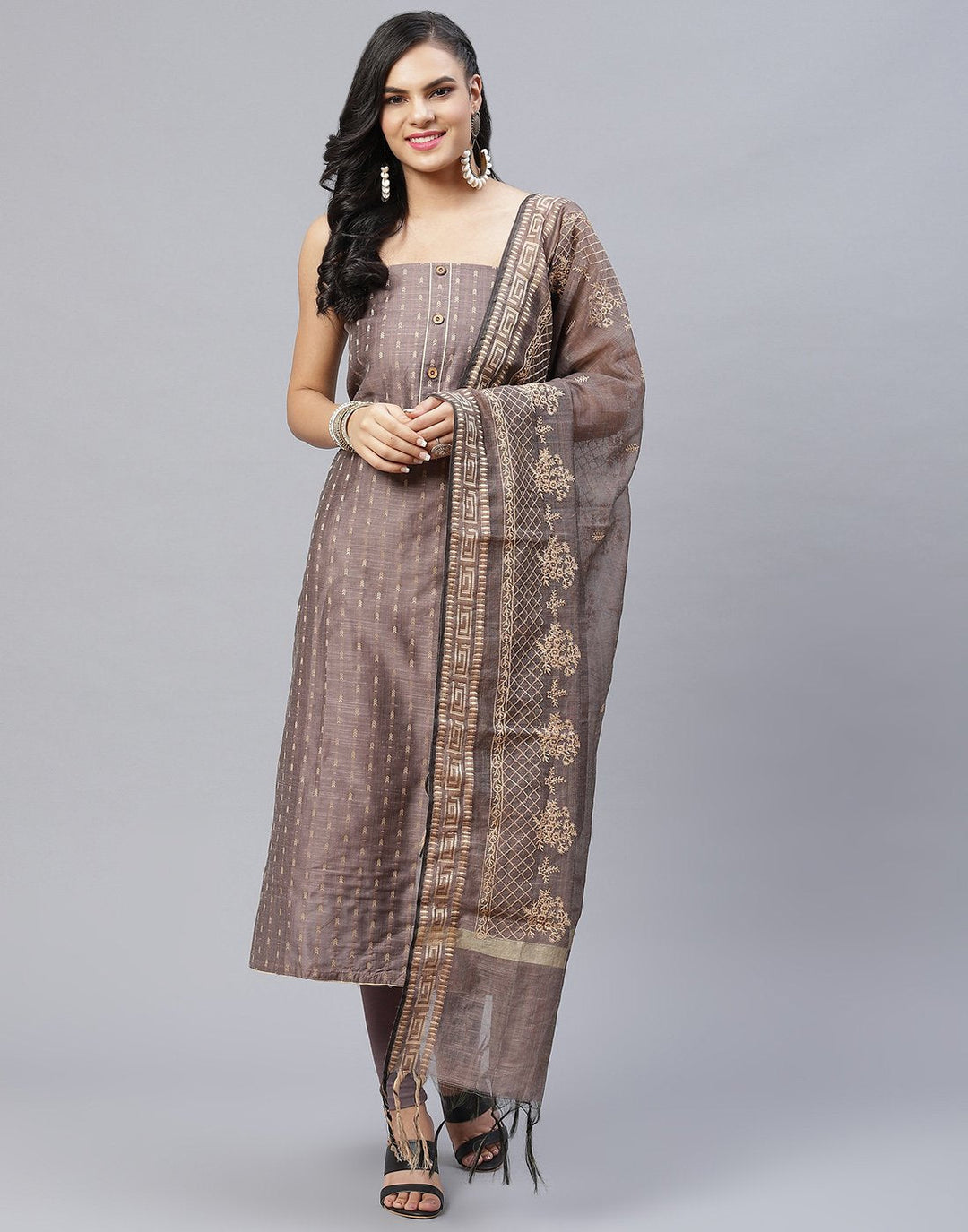 Chanderi Embroidered Suit piece