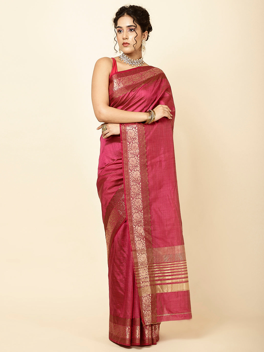 Zari Border Woven Handloom Saree