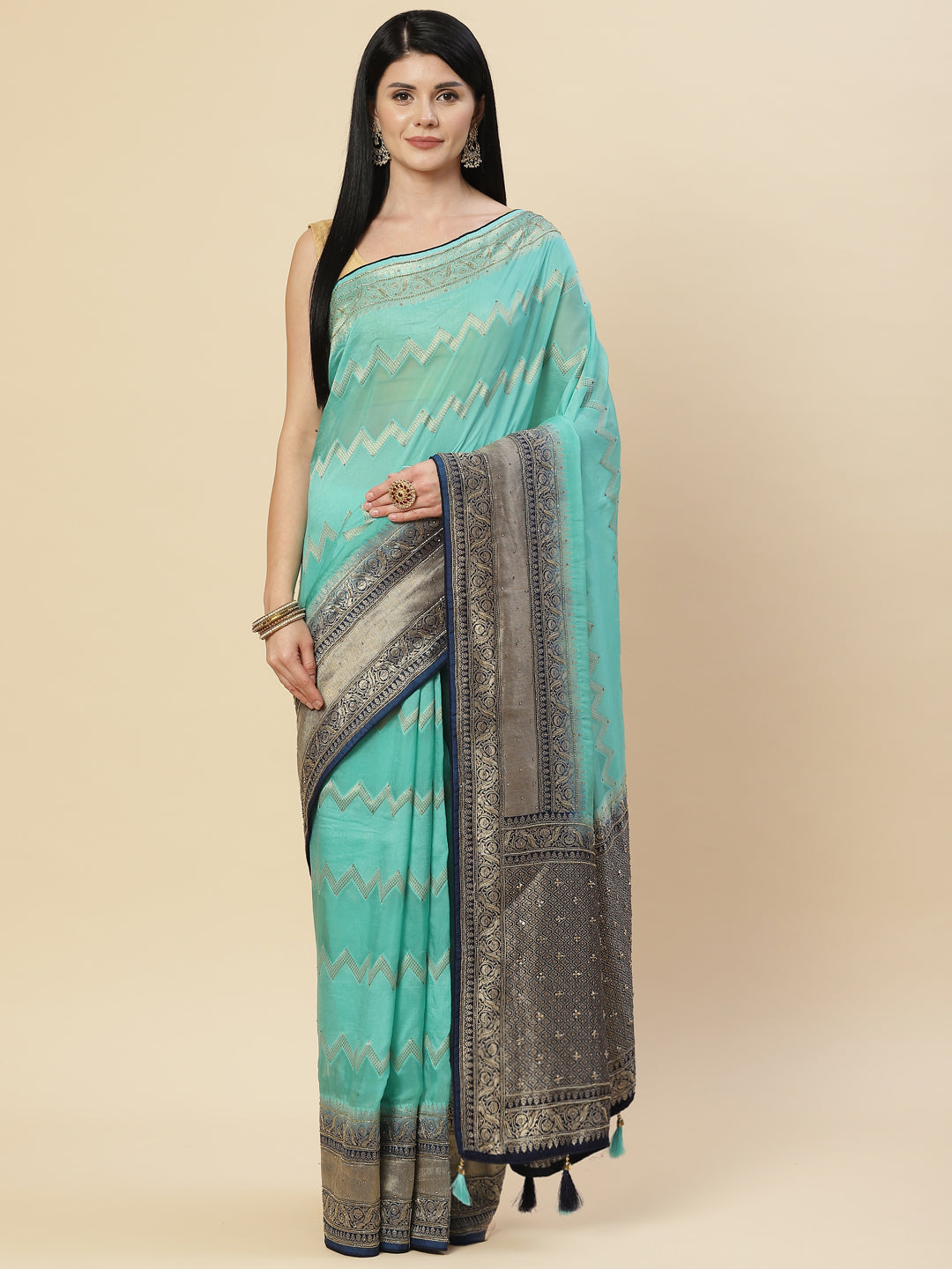 Embroidered Organza Saree