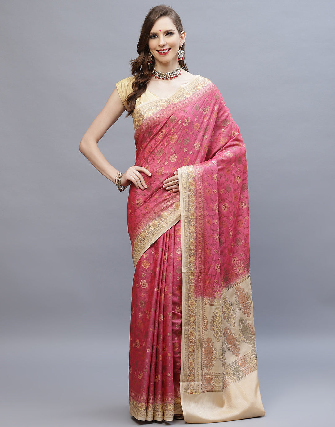 Resham Jaal Tussar Woven Saree