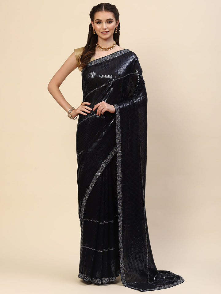 Sequin Embroidered Georgette Saree