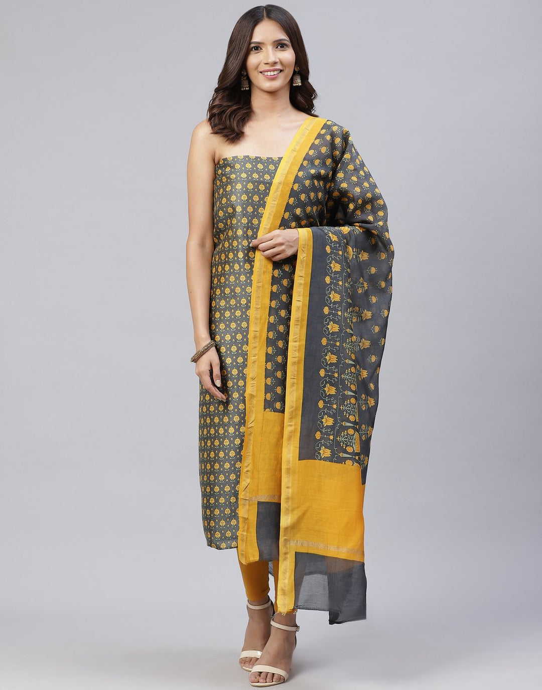 Printed Chanderi Suit Piece