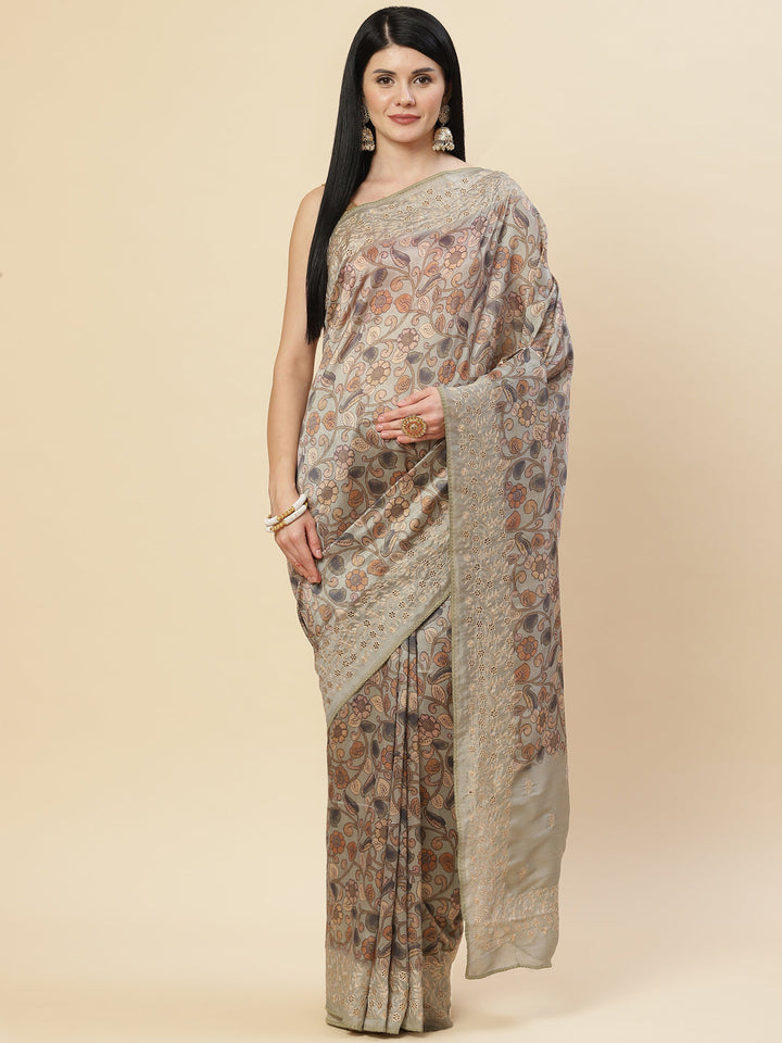 Floral Digital Printed Handloom Saree