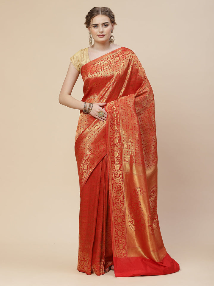 Brocade Zari Jaal Art Handloom Woven Saree