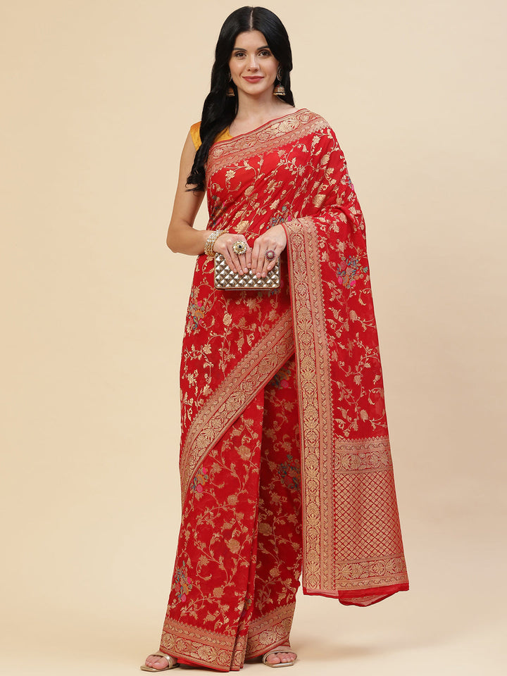 Floral Meenakari Georgette Saree