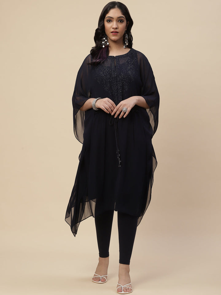 Sequin Embroidered Georgette Kaftan Kurta