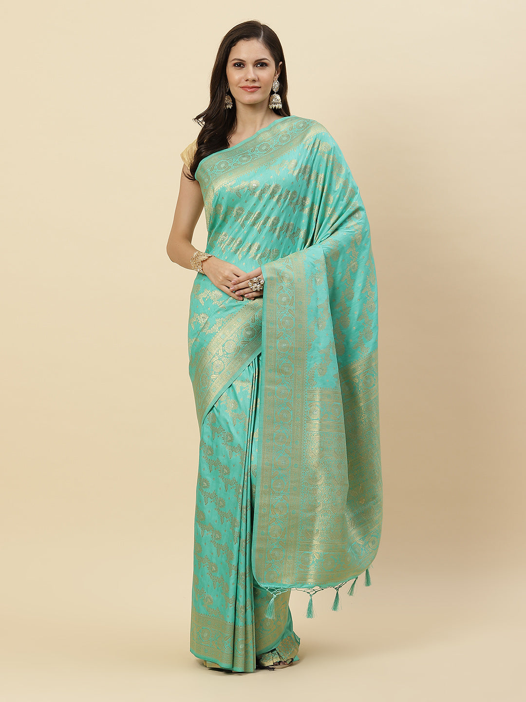 Zari Jaal Handloom Woven Saree
