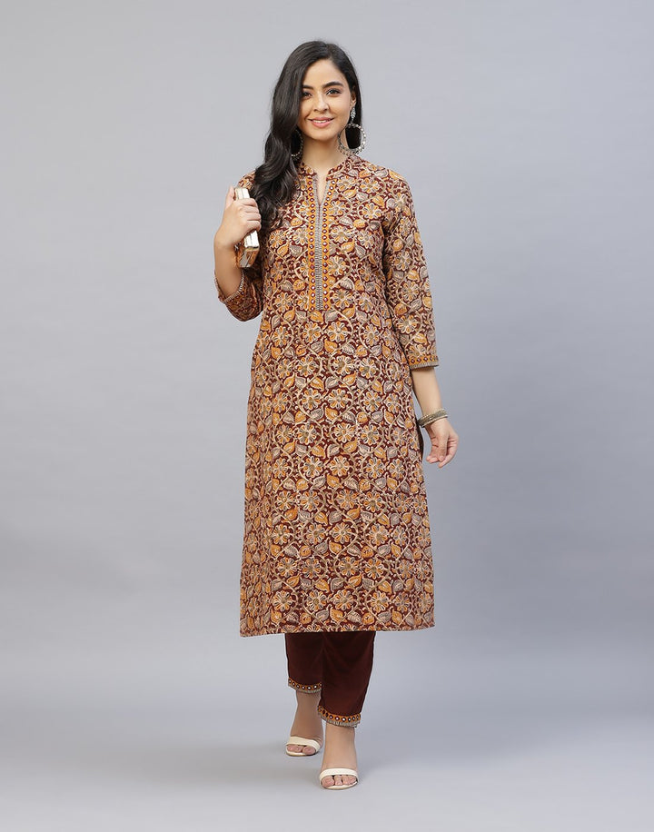 Cotton Printed Kurti with Pant Set