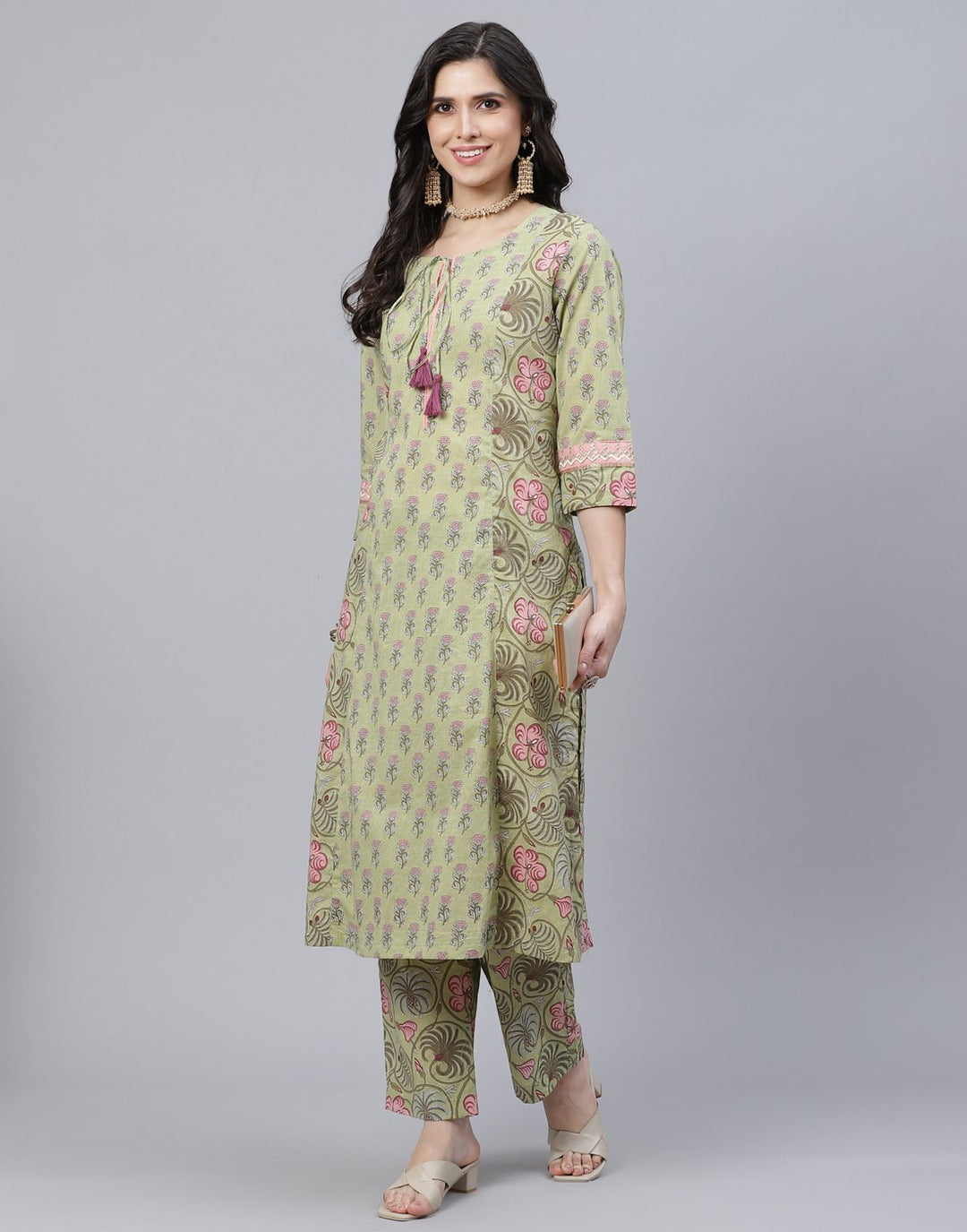 Printed Cotton Kurti Pant Set