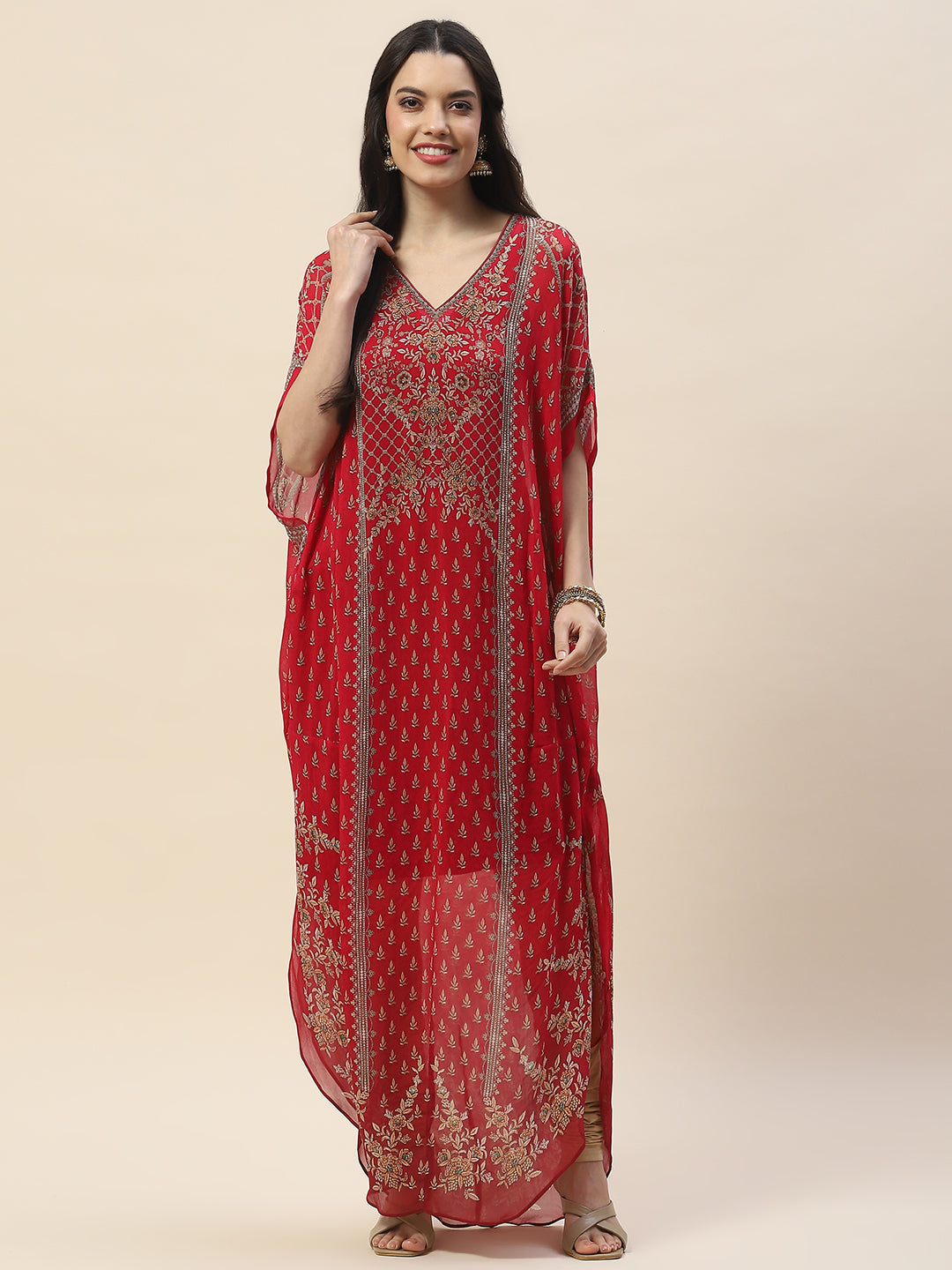 Digital Print Georgette Kaftan Kurta