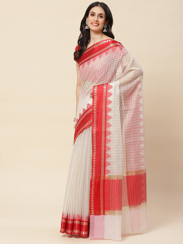 Plain Woven Cotton Saree