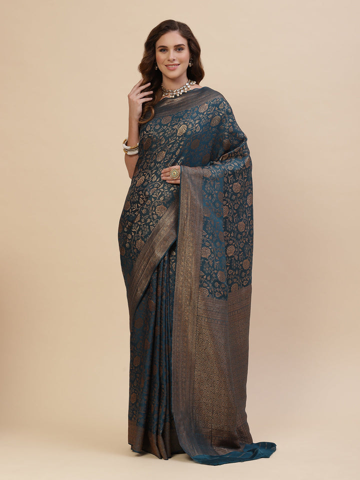 Antique Jaal Crepe Plain Saree