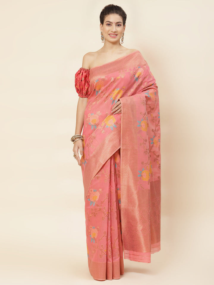 Zari Jaal Woven Cotton Saree