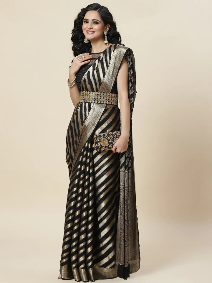 Zari Jaal Georgette Plain Saree