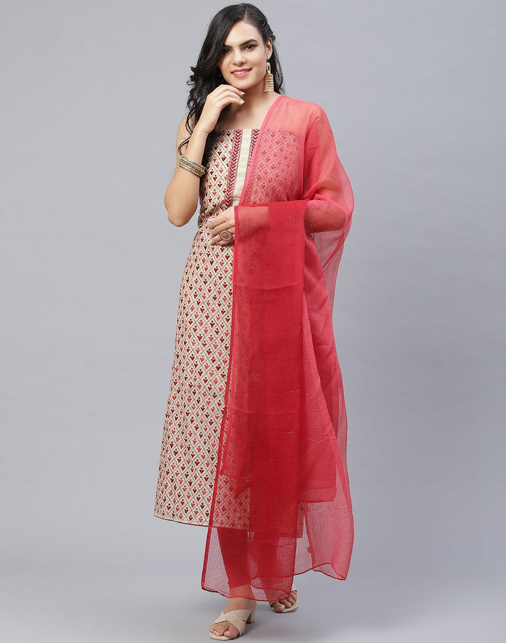 Chanderi Embroidered Suit Piece