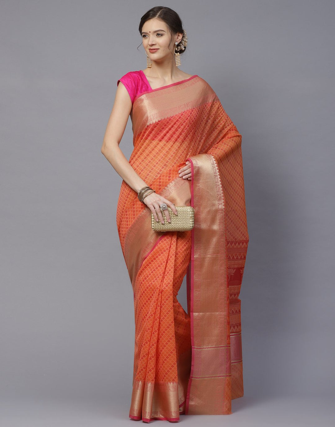 Printed Cotton Supernet Saree