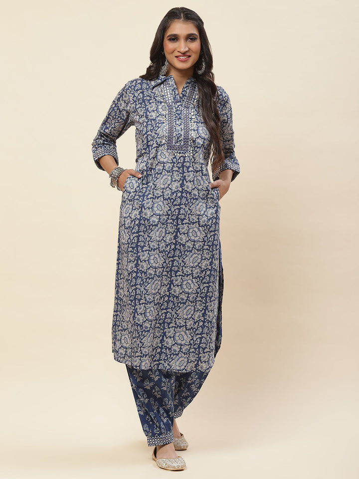 Printed Cotton Kurta Set