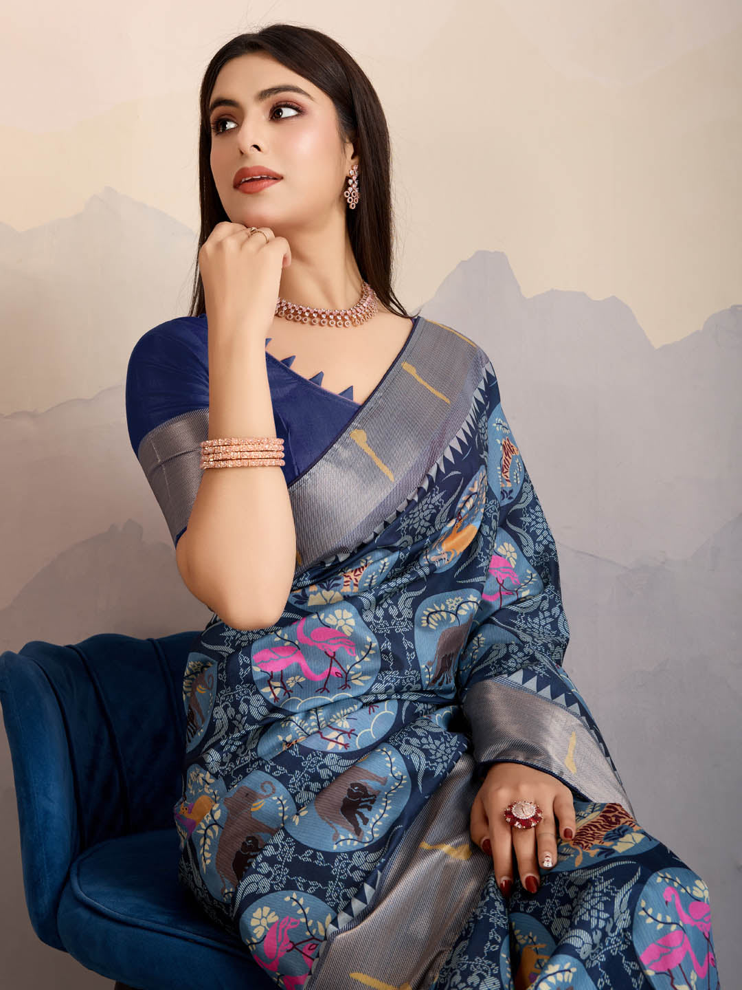 Zari Jaal Woven Art Silk Saree