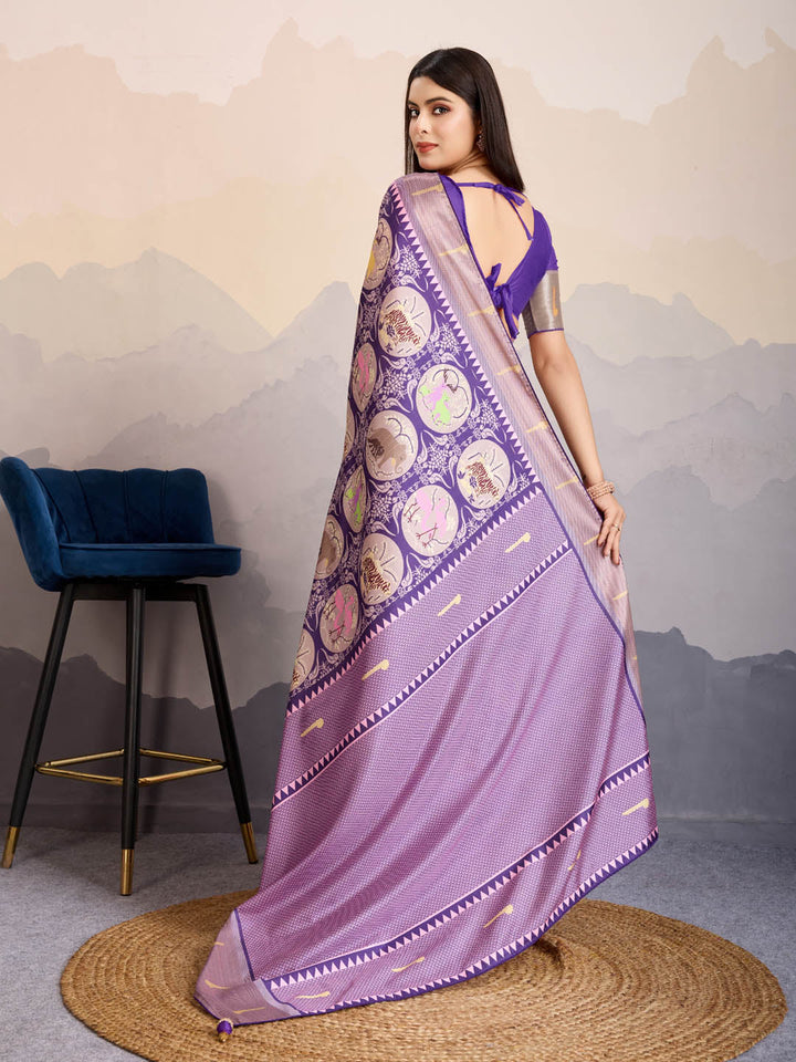 Zari Jaal Woven Art Silk Saree