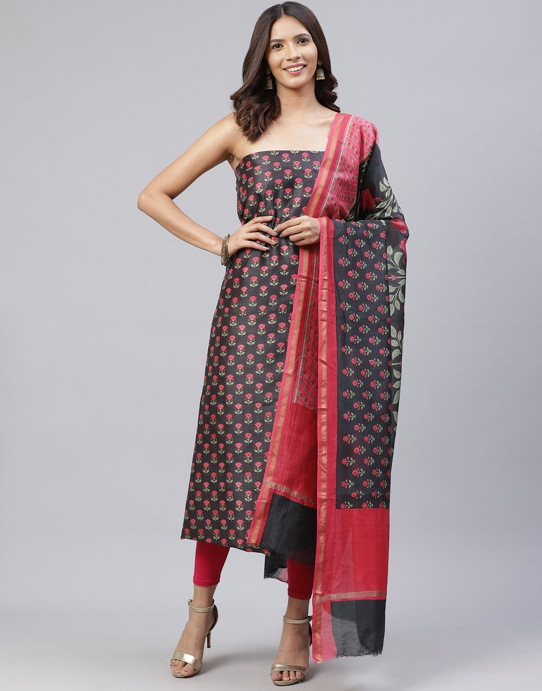Printed Chanderi Suit Piece