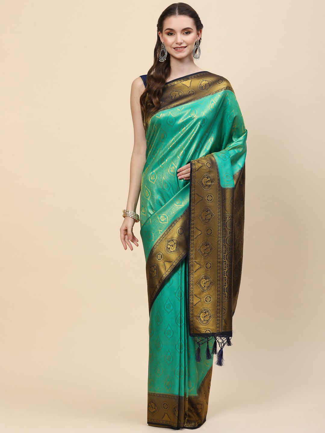 Brocade Zari Jaal Handloom Woven Saree