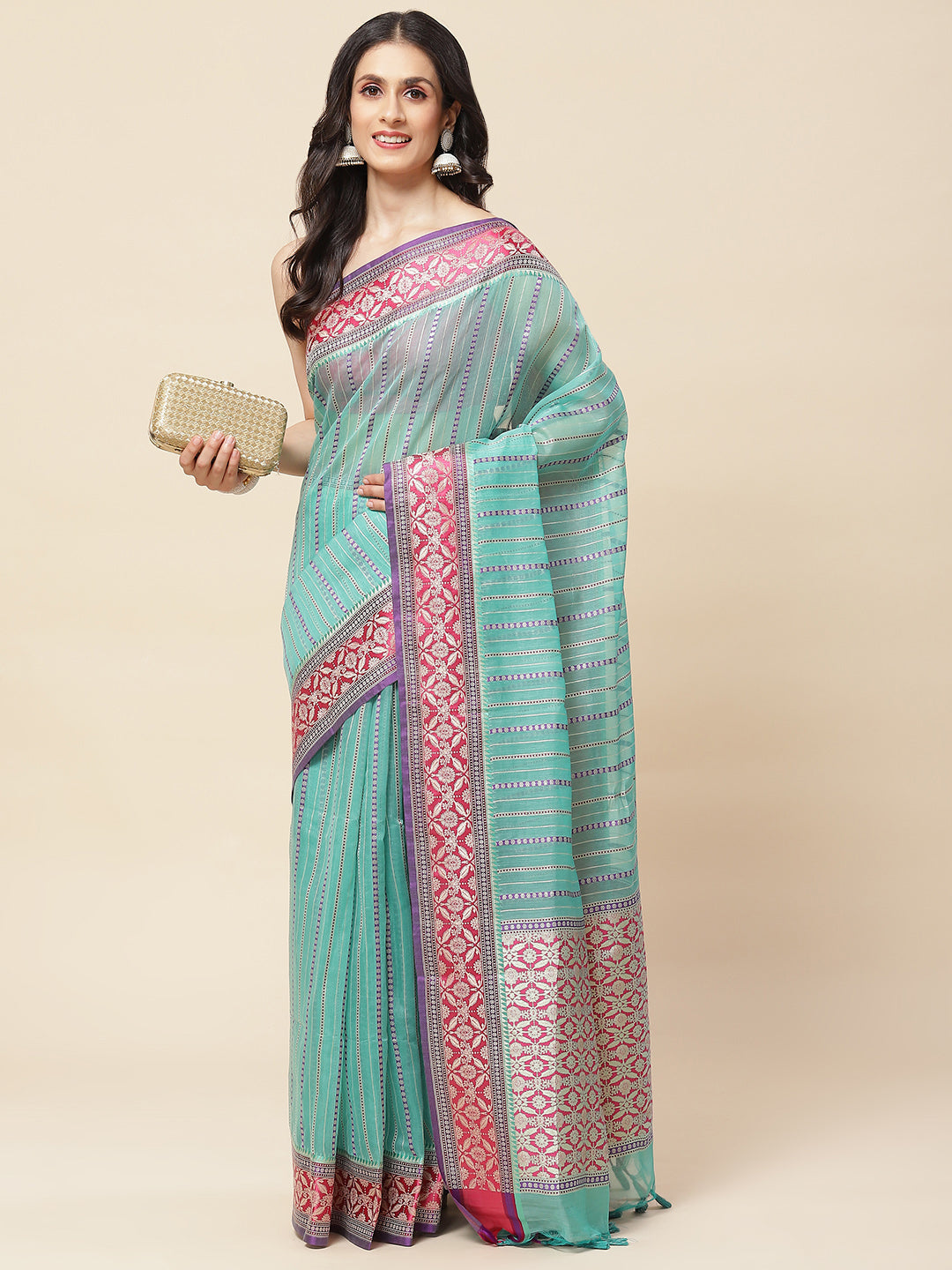 Zari Jaal Woven Cotton Saree