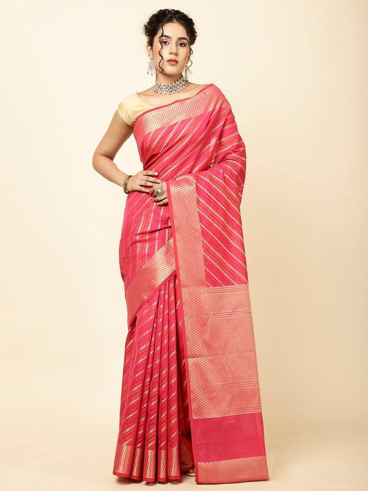 Zari Jaal Woven Cotton Saree