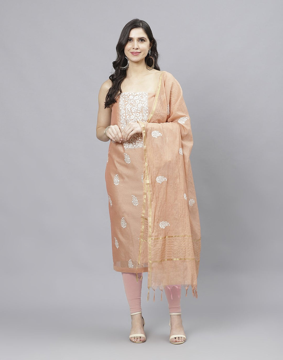 Chanderi Embroidered Suit piece