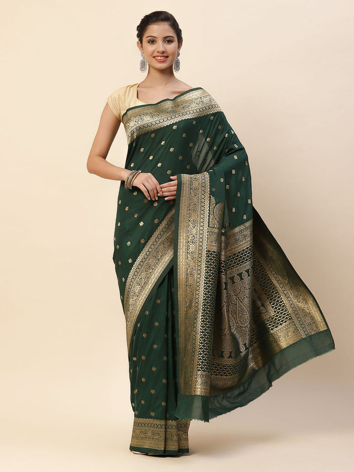 Zari Border Booti Art Handloom Woven Saree