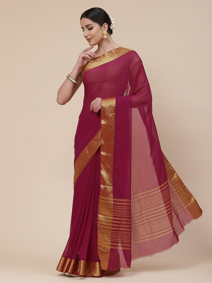 Chiffon Plain Saree