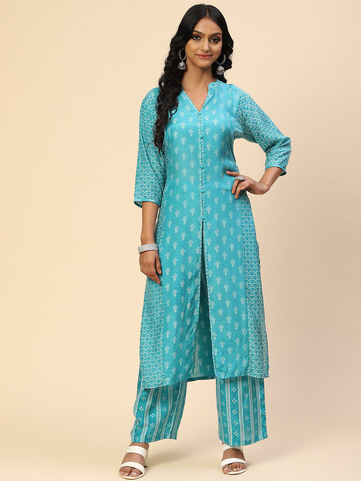 Printed Muslin Kurta With Pants
