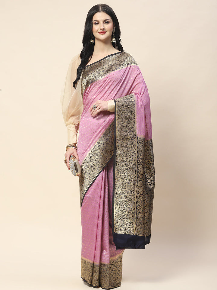 Zari Border Booti Woven Handloom Saree
