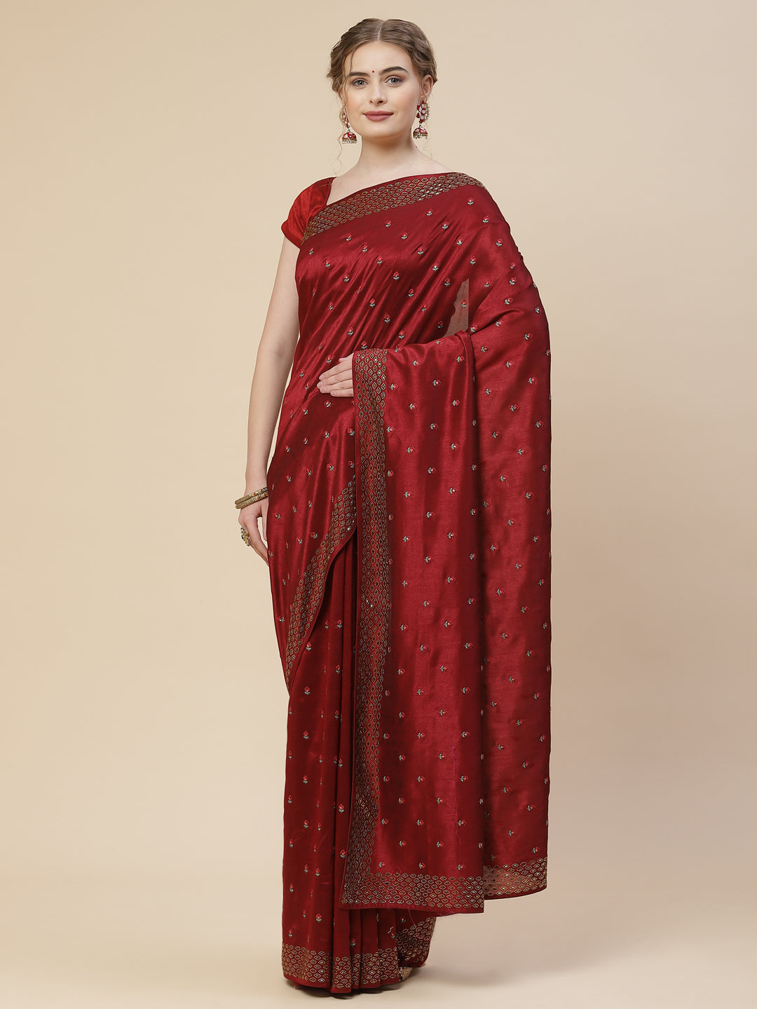 Resham Booti Tussar Embroidered Saree
