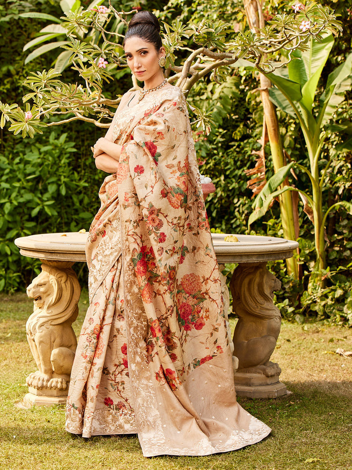 Embroidery Desi Tasar Saree