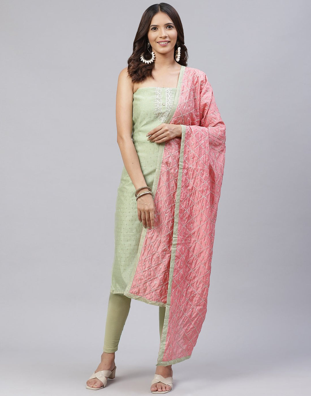 Chanderi Embroidered Suit piece
