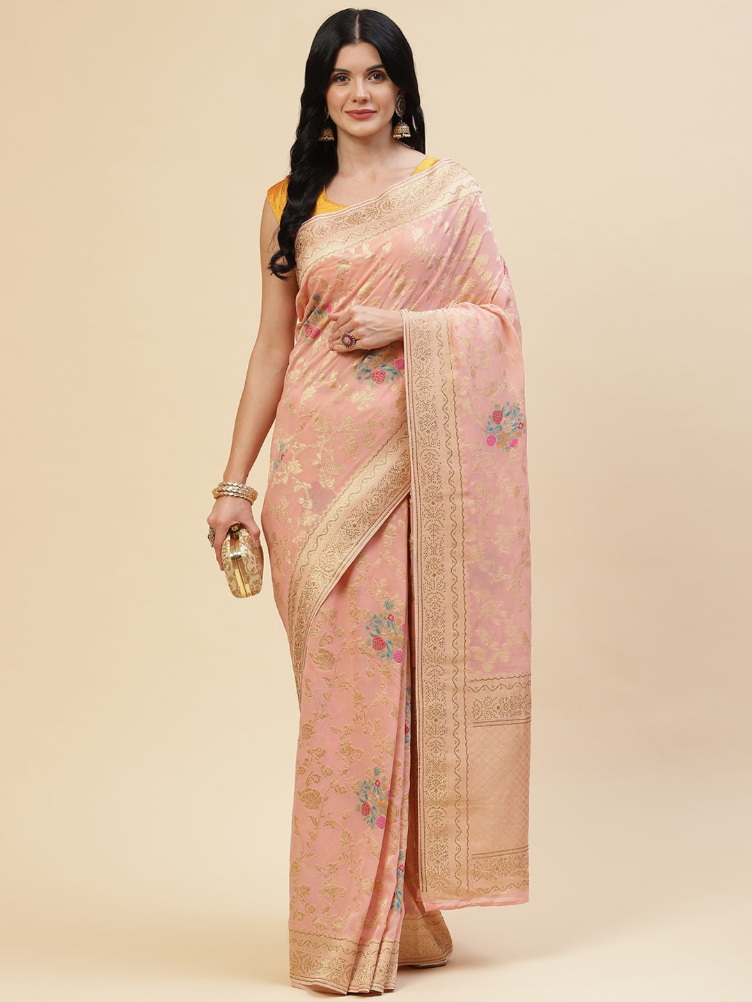 Floral Meenakari Georgette Saree