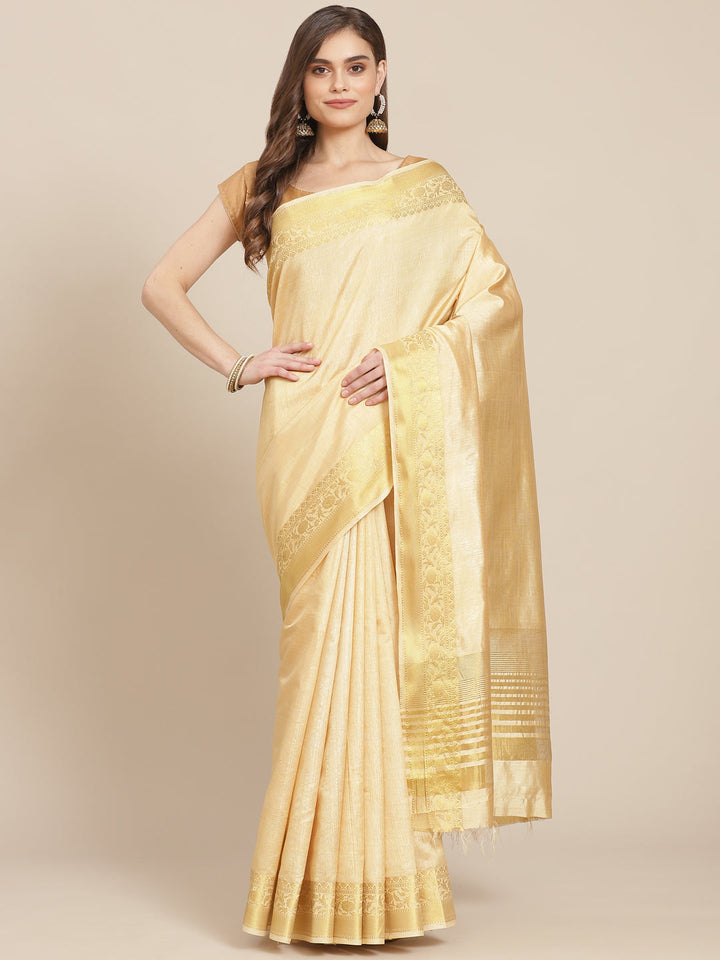 Plain Art Handloom Saree with  Zari Border