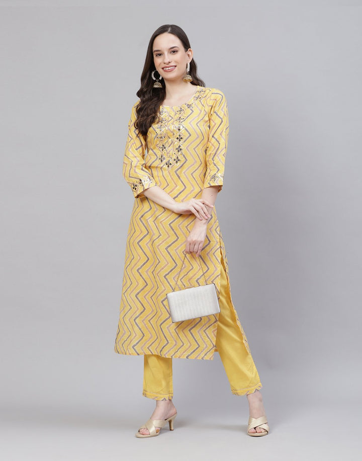 Printed Cotton Kurti With Pant