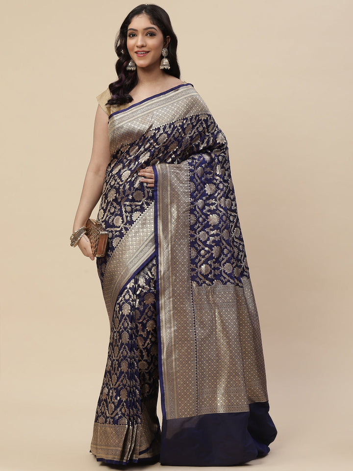 Zari Jaal Banarasi Woven Saree