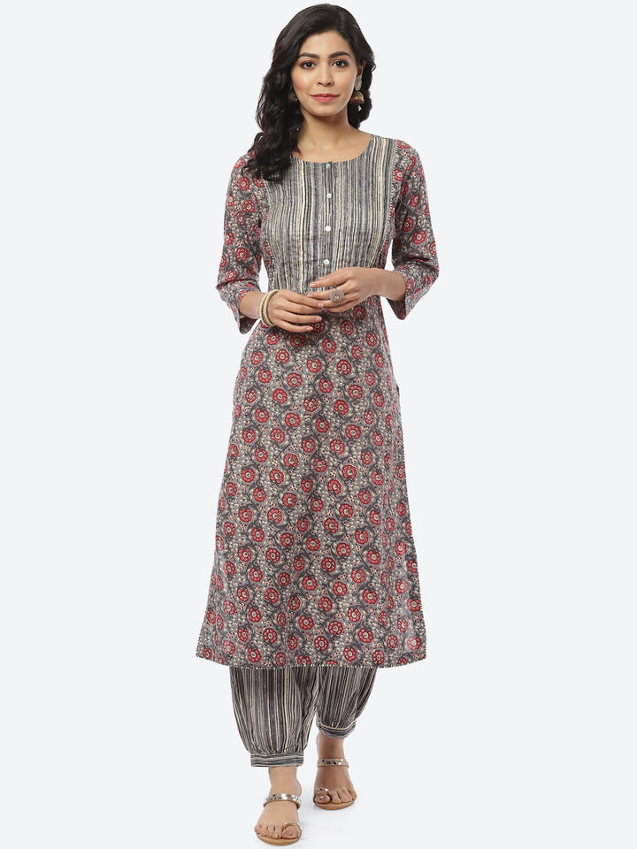 Printed Cotton Kurti With Afghani Pant