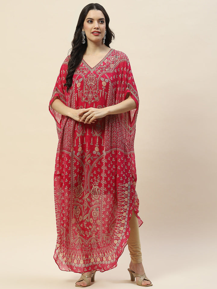 Digital Print Georgette Kaftan Kurta