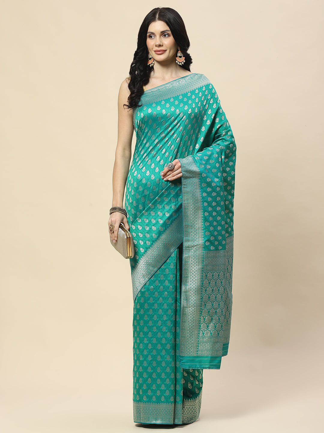 Zari Booti Woven Art Silk Banarsi Saree