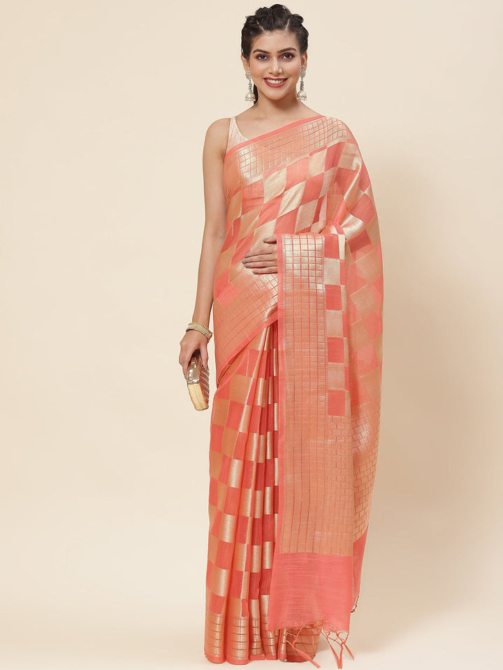 Zari Jaal Woven Cotton Saree