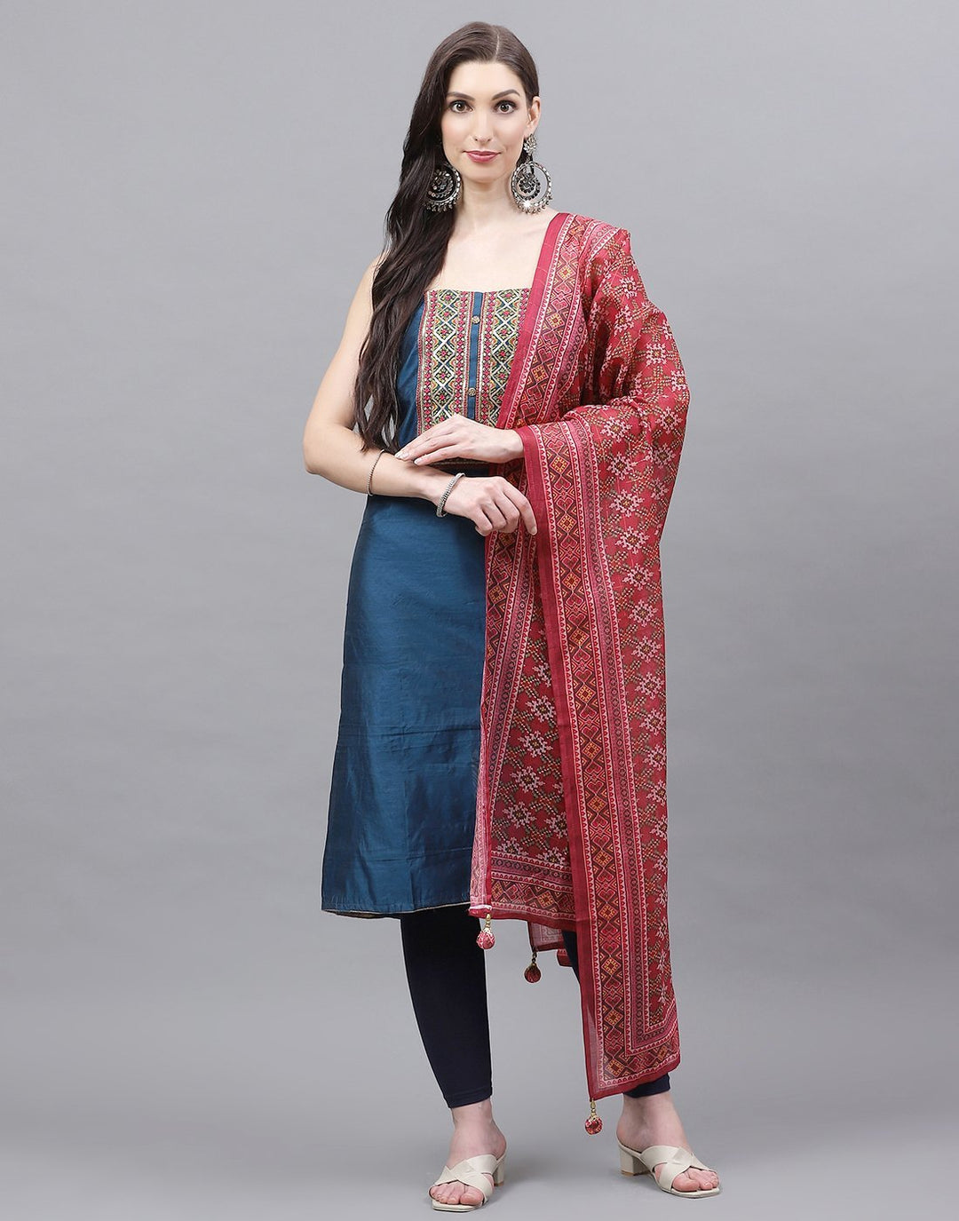 Chanderi Embroidered Suit piece